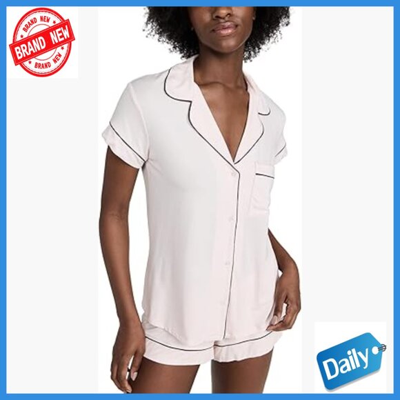 Other - Large Modal Short Sleeve Pajama Set with Button Front and Pocket